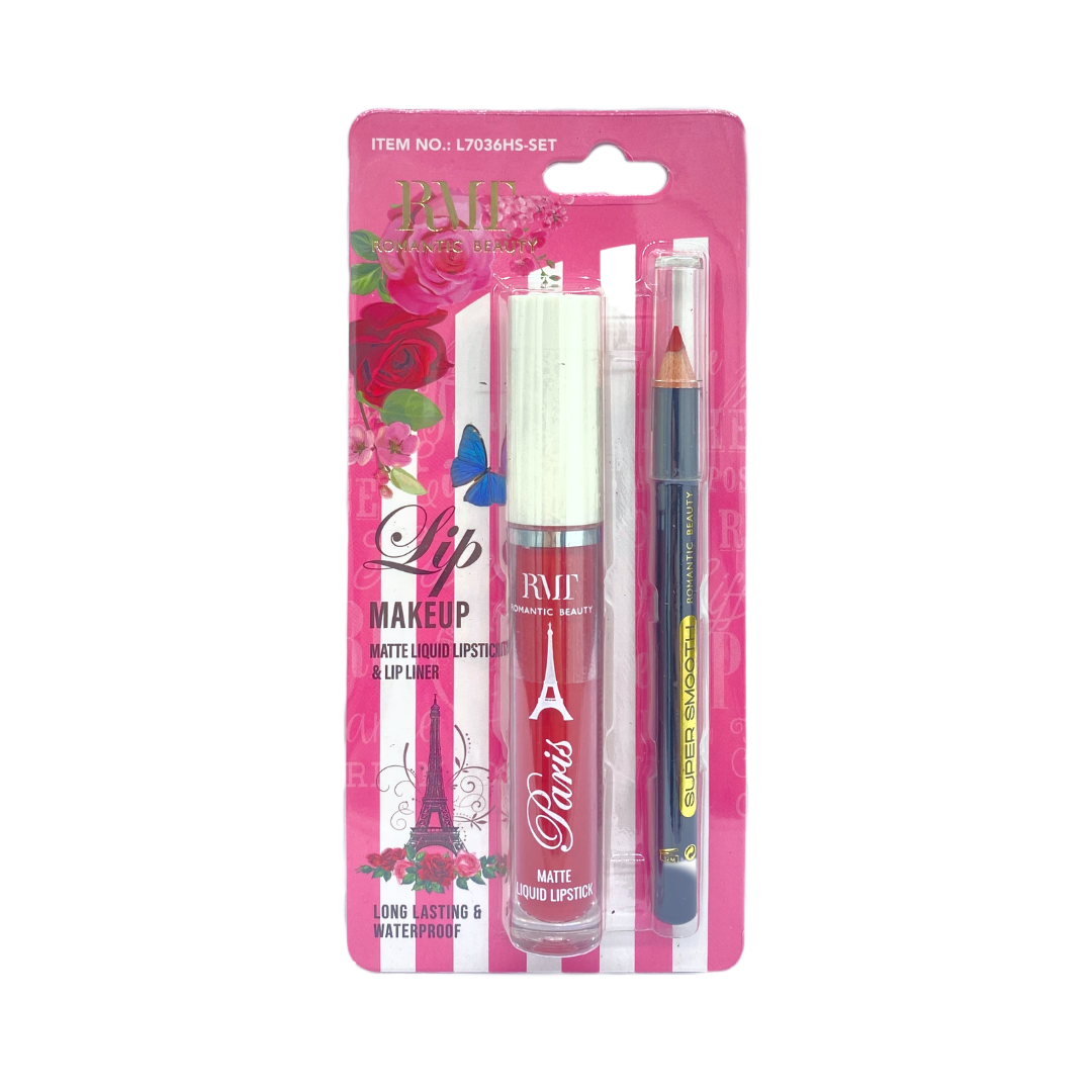 Paris Lip Kit Liquid Matte Lipstick and Lip Liner